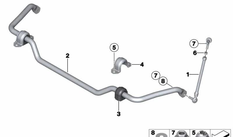 Soporte para Estabilizador para BMW F20, F21, F22, F23, F30, F31, F34, F35, F32, F33, F36, I01 (OEM 31306792207). Original BMW