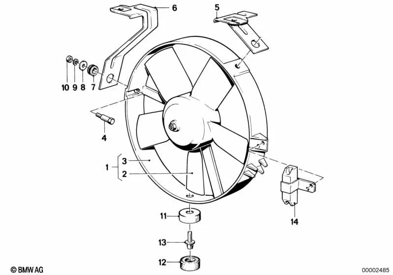 Bottom bracket for BMW 3 Series E30 (OEM 17401373069). Genuine BMW