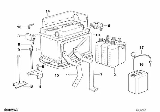 Batterieträger für BMW E34, E32 (OEM 61211382669). Original BMW.