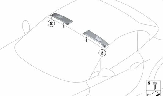 Visera de Sol de Cuero Izquierda para BMW E89 (OEM 51169139099). Original BMW