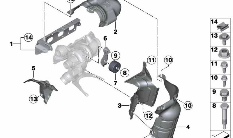 Generator Heat Shield for BMW F20, F21, F30, F31, F35 (OEM 11657606651). Original BMW