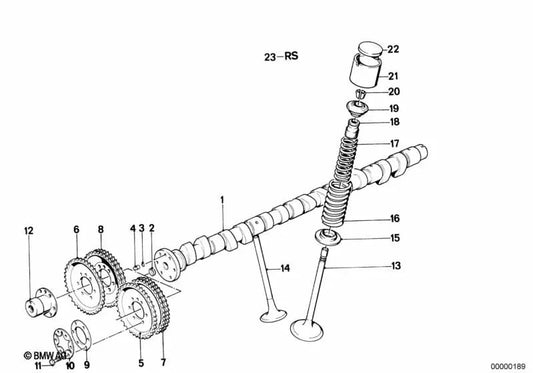 Válvula de admisión para BMW E28, E24, E23 (OEM 11341305435). Original BMW