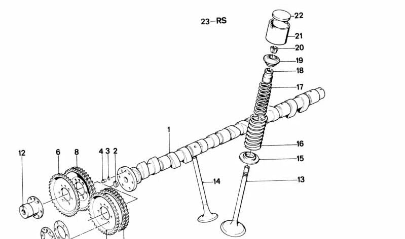 Árbol de levas OEM 11311309694 para BMW E28, E24, E12. Original BMW.