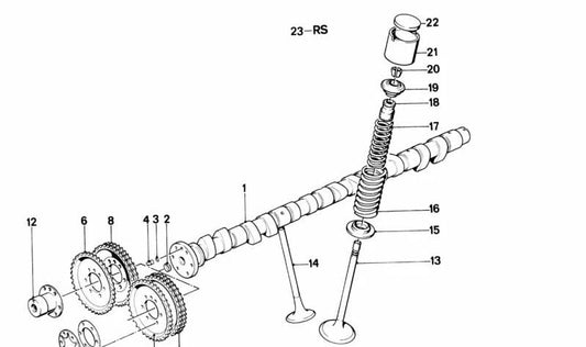 Árbol de levas OEM 11311309694 para BMW E28, E24, E12. Original BMW.