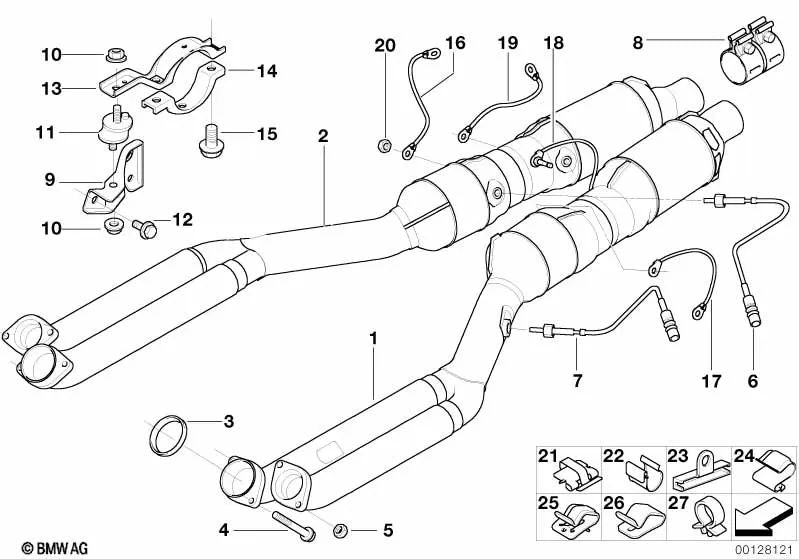 Tuerca hexagonal con brida para BMW E38 (OEM 12427500273). Original BMW