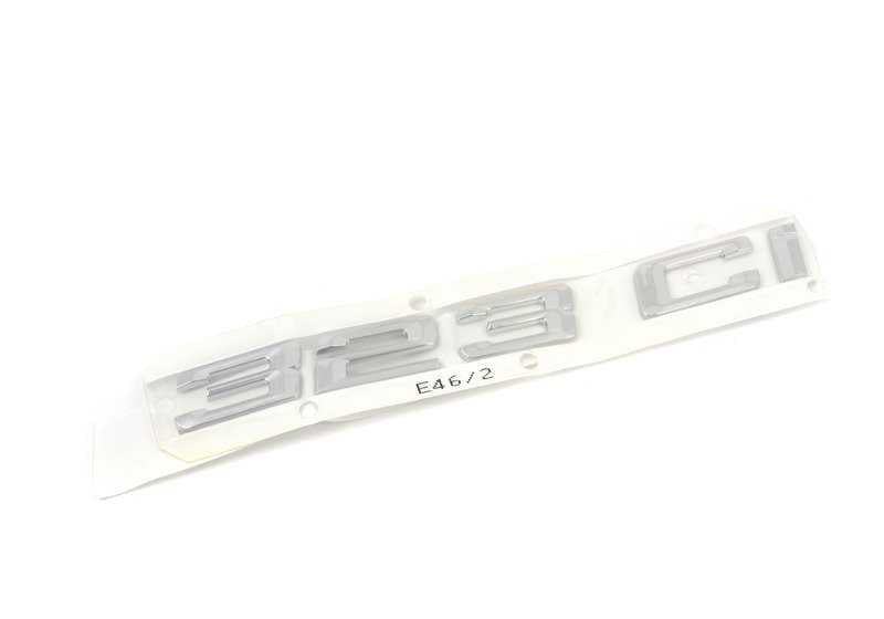 Emblema trasero adhesivo OEM 51148240120 para BMW E46. Original BMW.