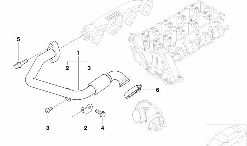 Tubo di scarico OEM 1171786932 per BMW E46 (316i, 318i, 320i, 323i, 325i, 328i, 330i). BMW originale.