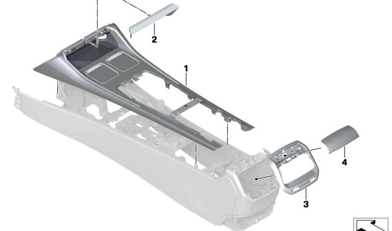 Cubierta Miko Fineline marrón Lacado Piano para BMW G70 (OEM 51165A4F740). Original BMW.