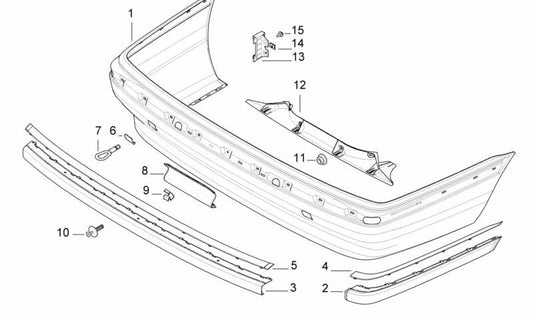 Tapa de remolque para parachoques delantero OEM 51128204410 para BMW Serie 7 (E38). Original BMW.