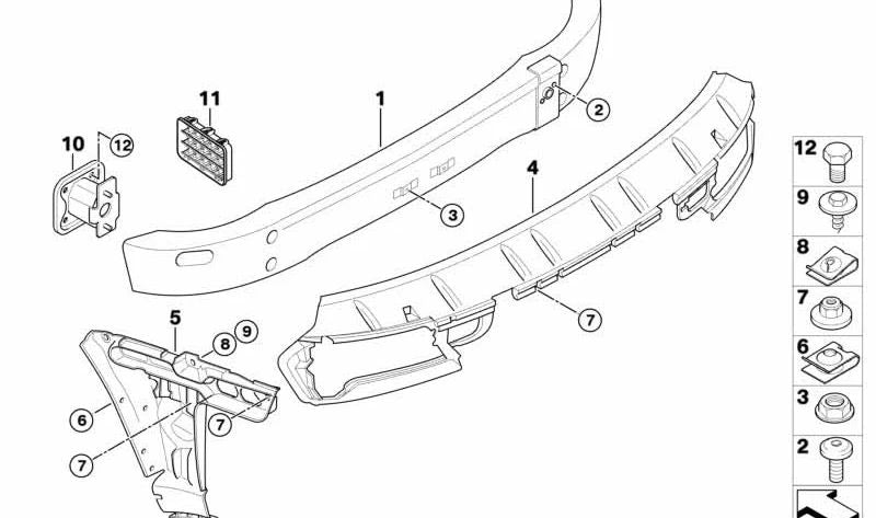 Tornillo hexagonal OEM 51117070199 para BMW E93, E60, E63, E64, E85. Original BMW.