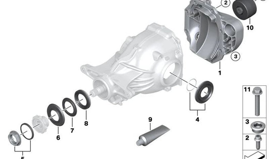 Amortiguador de vibraciones para BMW Serie 5 F10, F11, Serie 7 F01N, F02N (OEM 33107631466). Original BMW