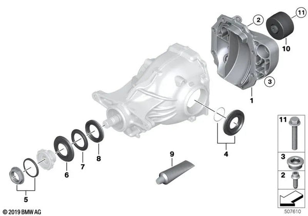 Tapa trasera para BMW Serie 6 F06, F06N, Serie 7 F01, F01N, F02, F02N, F04 (OEM 33117573822). Original BMW