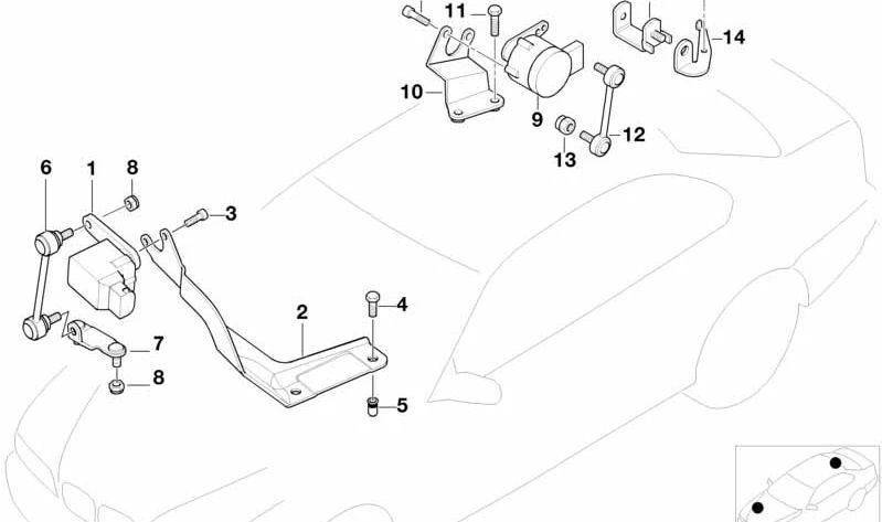 Soporte barra reguladora derecha para BMW E46 (OEM 31126751188). Original BMW