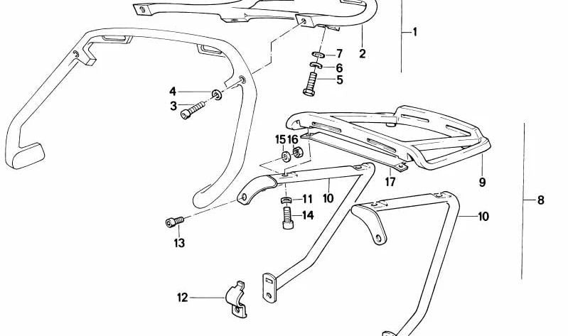 Abrazadera para varios modelos/series de BMW (OEM 46542303467). Original BMW