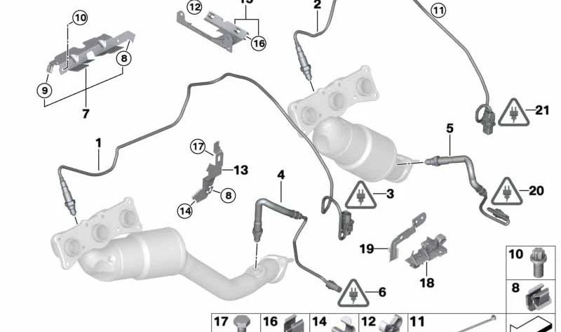 Soporte de sistema de escape OEM 11787548283 para BMW (Modelos compatibles: E81, E82, E87, E88, E90, E91, E92, E93, E84, E70, E89). Original BMW.