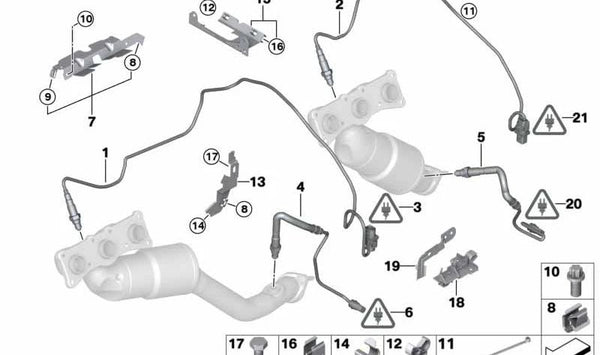 Soporte para Cable de Sonda Lambda para BMW E70 (OEM 12527558216). Original BMW