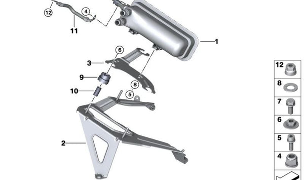 Calentador eléctrico de circulación OEM 64129873686 para BMW F45, F48, F49, F39 y MINI F56, F57, F60. Original BMW/MINI.