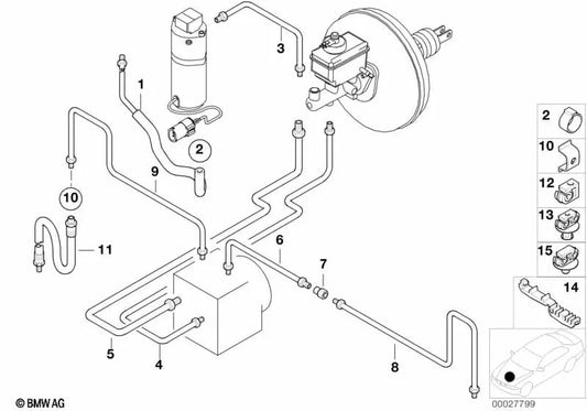 Tubería para BMW Serie 5 E39 (OEM 34326755338). Original BMW