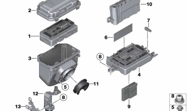 Distribuidor B+ Multifusible para BMW F22, F23, F87, F30, F31, F34, F35, F80, F32, F33, F36, F82, F83 (OEM 61149225022). Original BMW