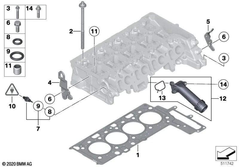 Conector de Enlace para BMW Serie 1 F20, F21, Serie 2 F22, Serie 3 E90N, E91N, E92N, E93N, F30, F31, F34, Serie 4 F32, F33, F36, Serie 5 F07, F10, F11, Serie 6 F06, F12, F13, Serie 7 F01N, F02N, X1 E84, X3 F25, X4 F26, X5 F15, X6 F16. Original BMW (OEM 11