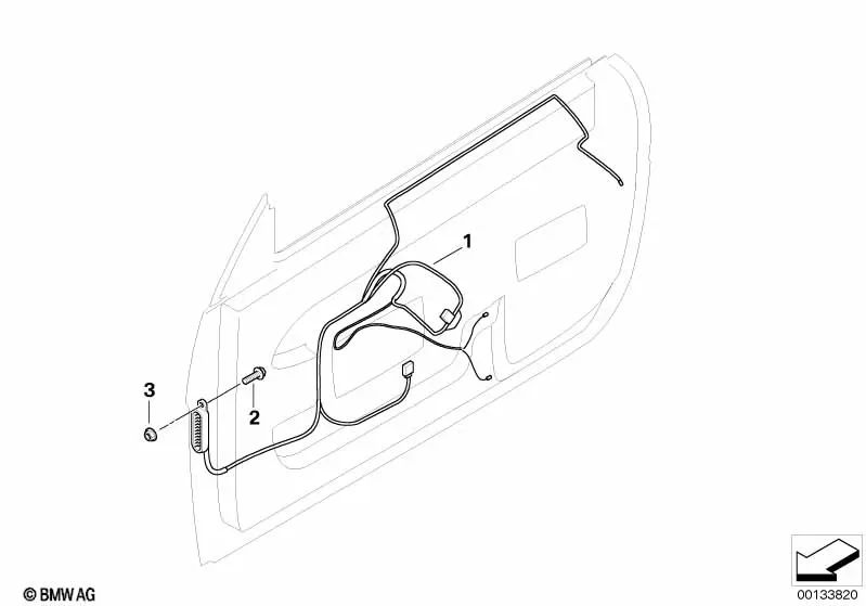 Driver Side Wiring for BMW E63, E64 (OEM 61126928963). Genuine BMW.