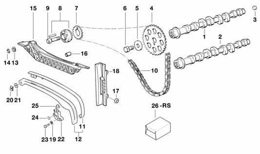 Anel de vedação para BMW E36, Série K K41, Série R K32 (OEM 11311722056). BMW original