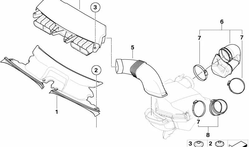 Fuelle para BMW X3 E83N (OEM 13713422609). Original BMW