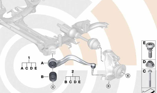 Kit de réparation ARME DU TENANDER DU REGER OEM 31102467054 pour BMW F20, F21, F22, F23, F30, F31, F35, F32, F33, F36. BMW d'origine.