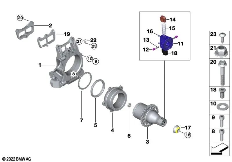 Senkkopfschraube für BMW Baureihen und Modelle wie E46, F30, F80 (OEM 41008436144). Original BMW