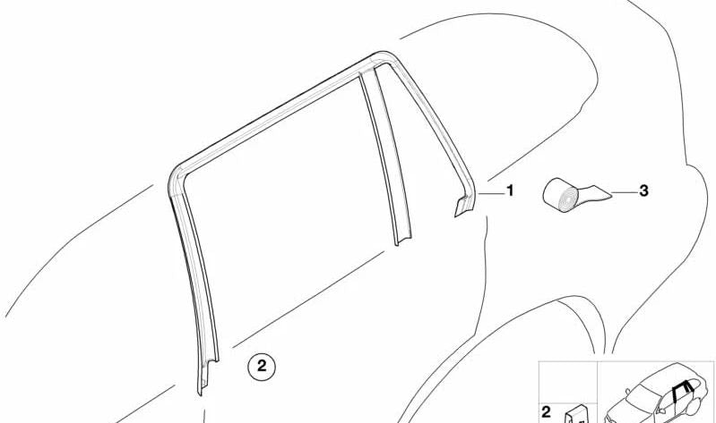 Dichtband für BMW 3er E46, 7er E32, E38, X3 E83 (OEM 51347007482). Original BMW