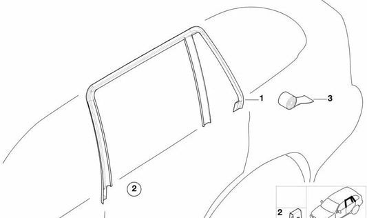 Sealing strip for BMW 3 Series E46, 7 Series E32, E38, X3 E83 (OEM 51347007482). Original BMW