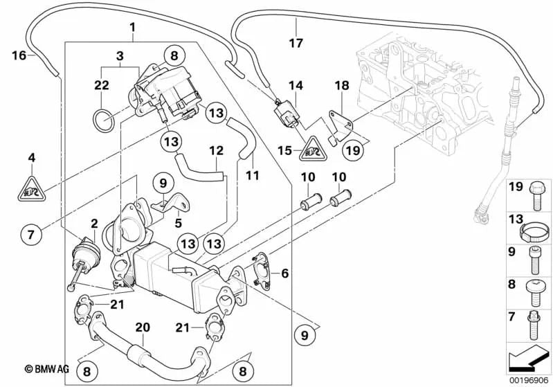 Tubo AGR para BMW X1 E84, X3 E83N (OEM 11718506451). Original BMW