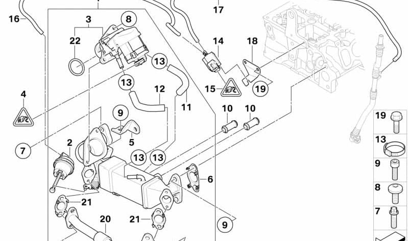 Junta Metálica para BMW X1 E84, X3 E83N (OEM 11718506450). Original BMW