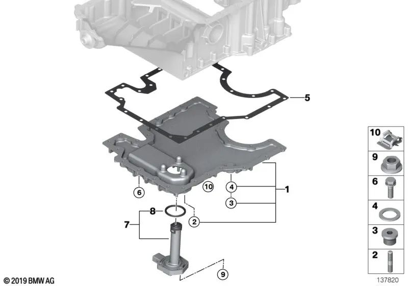 Cárter de Aceite para BMW E53 (OEM 11137536256). Original BMW