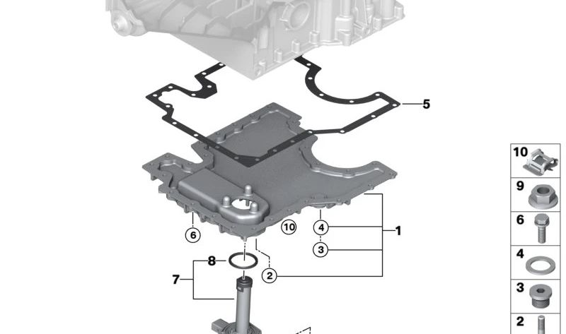 Cárter de aceite OEM 11137551630 para BMW E70, X5. Original BMW.