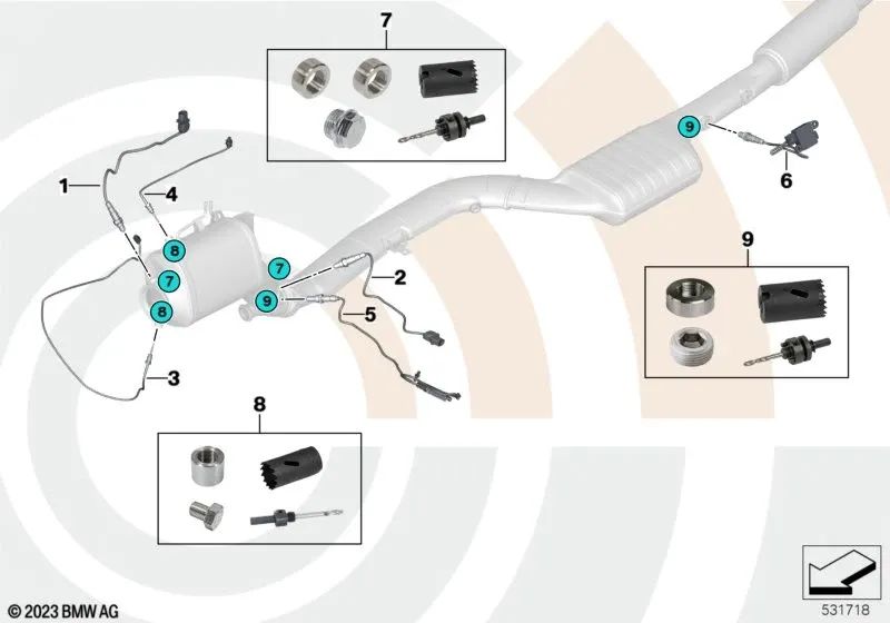 Sonda lambda para BMW Serie 1 E87, F20, F21, Serie 2 F22, Serie 3 E90, E91, E92, E93, F30, F31, F34, Serie 4 F32, F33, F36, Serie 5 E60, F07, F10, F11, Serie 7 E65, F01, X3 E83, F25, X5 E53, E70, F15, X6 E71 (OEM 13627791600). Original BMW