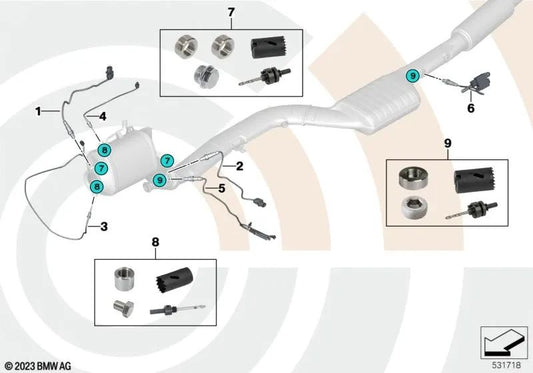 Sonda Lambda para BMW E90N, E91N, E60, E61, F07, F10, F11, F01, F25, E70N, F15, E71 (OEM 13627794634). Original BMW