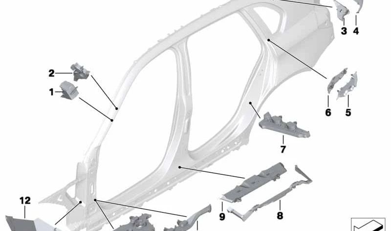 Izquierdo OEM Pilar D Panneau extérieur 41212990679 pour BMW E84. BMW d'origine.