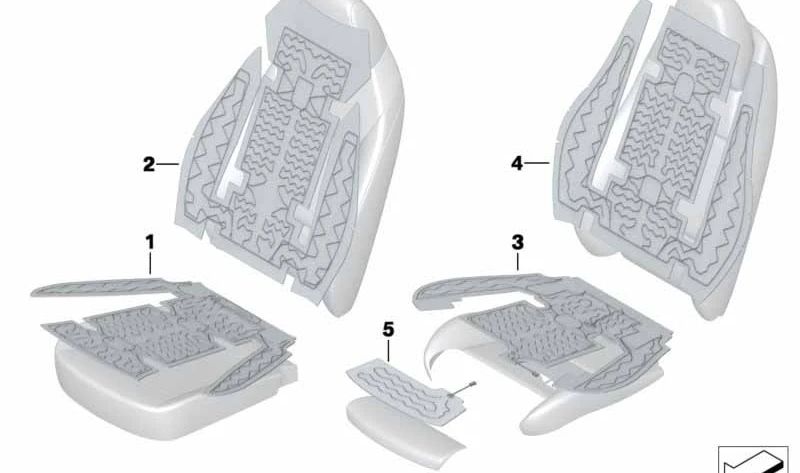 Elemento calefactable asiento base piel conductor OEM 52107216217 para BMW E89. Original BMW.