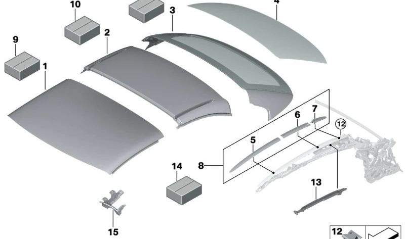 Roof dome mounting kit for BMW E93, E93N, F33, F83 (OEM 54377183307). Original BMW