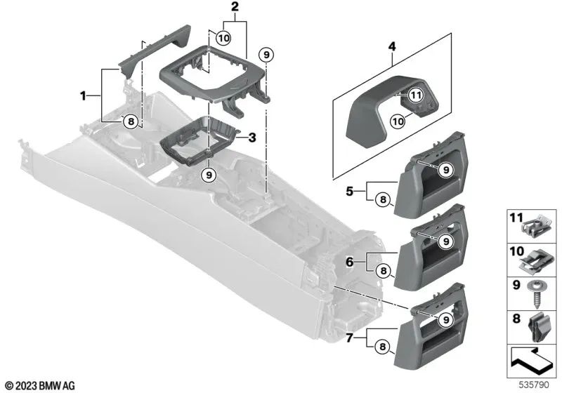 Tuerca de Chapa con Clip C para BMW Serie 5 G38, G60, Serie 8 F91, F92, F93, G14, G15, G16, Serie i I20, X3 G08, X5 G18, X7 G07N, Z4 G29 (OEM 07149496754). Original BMW