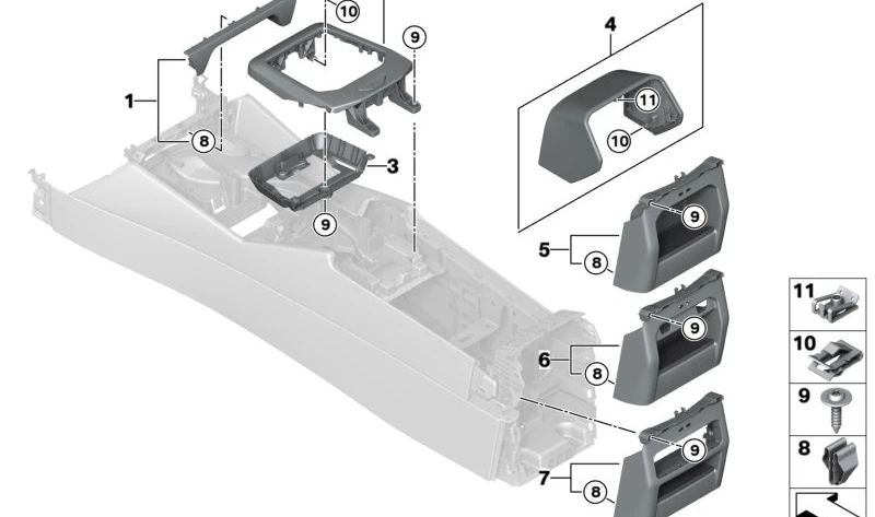 Clip de fixation OEM 07146995183 pour BMW G42, G87, G20, G21, G28, G80, G81, G22, G23, G26, G82, G83, G60, G61, G68, G90, G70, G45, G09, U25. BMW d'origine.