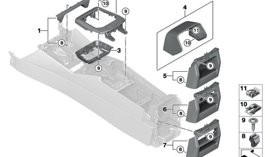 OEM -Befestigungsclip 07146995183 für BMW G42, G87, G20, G21, G28, G80, G81, G22, G23, G26, G82, G83, G60, G61, G68, G90, G70, G45, G09, U25. Original BMW.