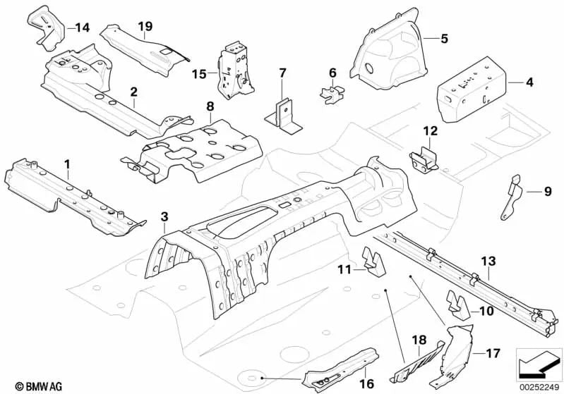 Soporte para cojinetes de palanca de cambios para BMW E81, E82, E87, E87N, E88, E90, E90N, E91, E91N, E92, E92N, E93, E93N, X1 E84 (OEM 41117145305). Original BMW.