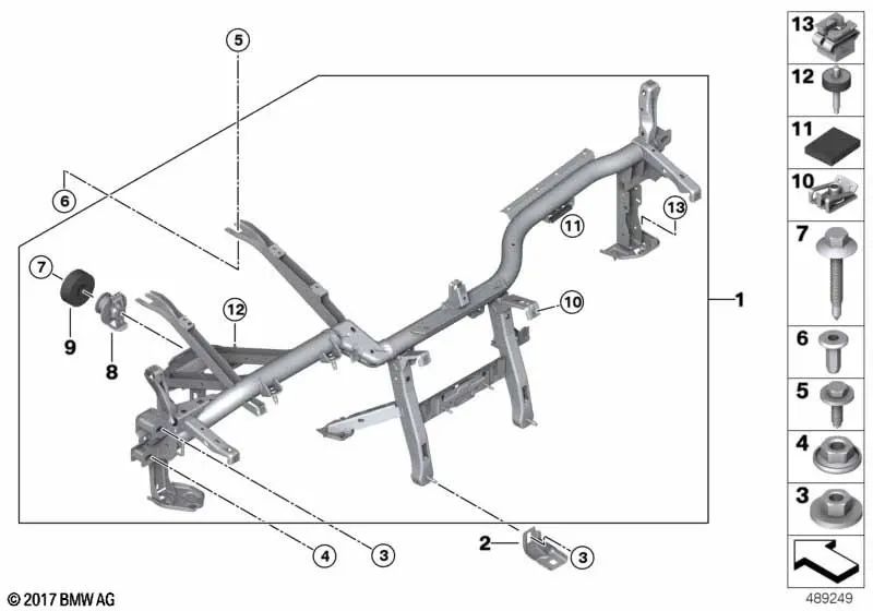 Elemento de amortiguación para BMW X3 F97, G01, G08, X4 F98, G02 (OEM 51459493404). Original BMW.