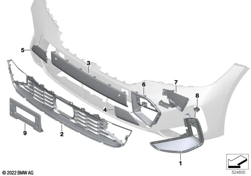 Embellecedor lateral izquierdo para BMW Serie 3 G20N, G21N, G28N (OEM 51118085467). Original BMW.