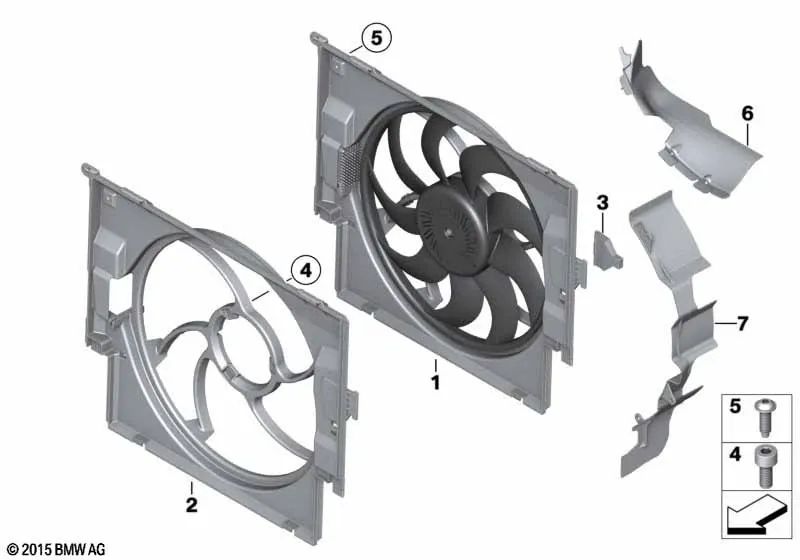 Luftkanal für BMW F87N Serie 2, F80, F80N Serie 3, F82, F83, F82N, F83N Serie 4 (OEM 17112284794). Original BMW