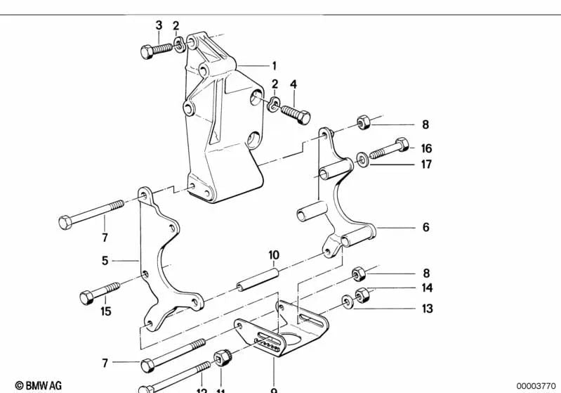 Support Plate for BMW E34 models (OEM 32421312638). Genuine BMW