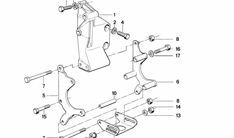 Placa de soporte para BMW E34, E32 (OEM 32421713526). Original BMW.