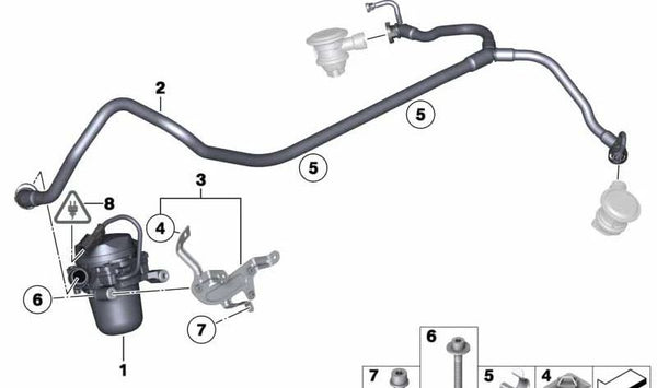 Bomba de aire para BMW F01, F02 (OEM 11727583871). Original BMW